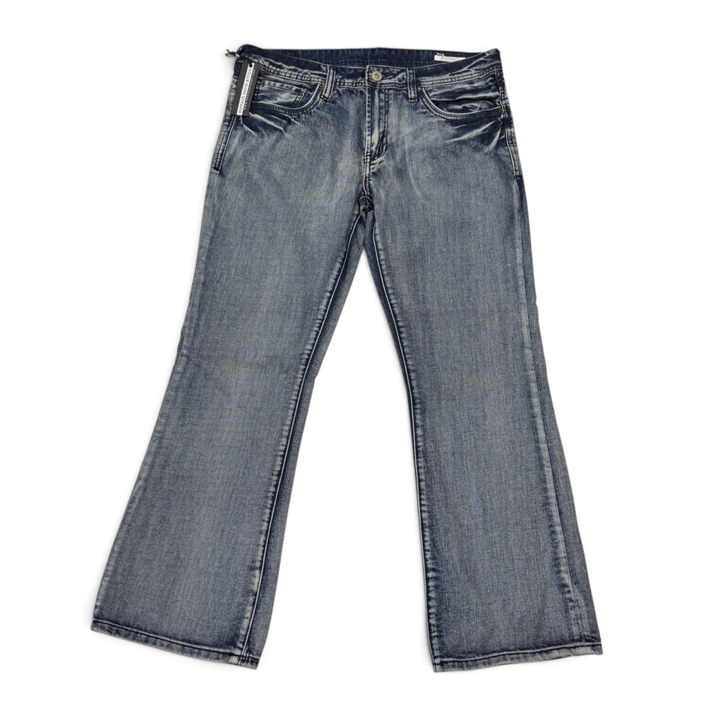 Buffalo David Bitton King Slim Bootcut Jeans Mens 34 x 30 NWT Blue Faded Denim